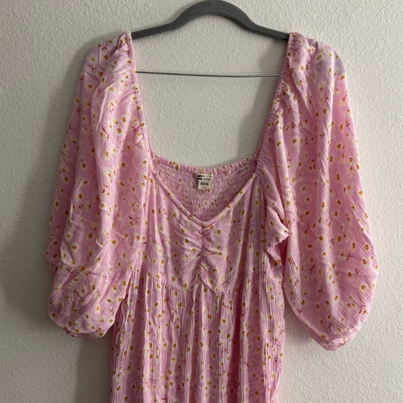 Billabong Women’s Swept Away Pink Long Sleeve Midi Dress Size Large - Picture 5 of 6